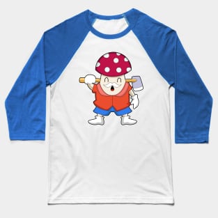 Mushroom as Farmer with Axe Baseball T-Shirt